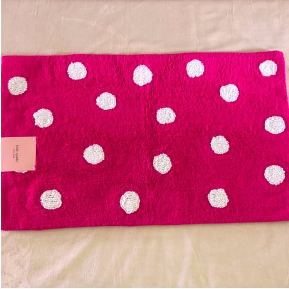 Kate Spade Torrington Dot Magenta pink Bath Rug mat carpet nwt - Picture 1 of 3